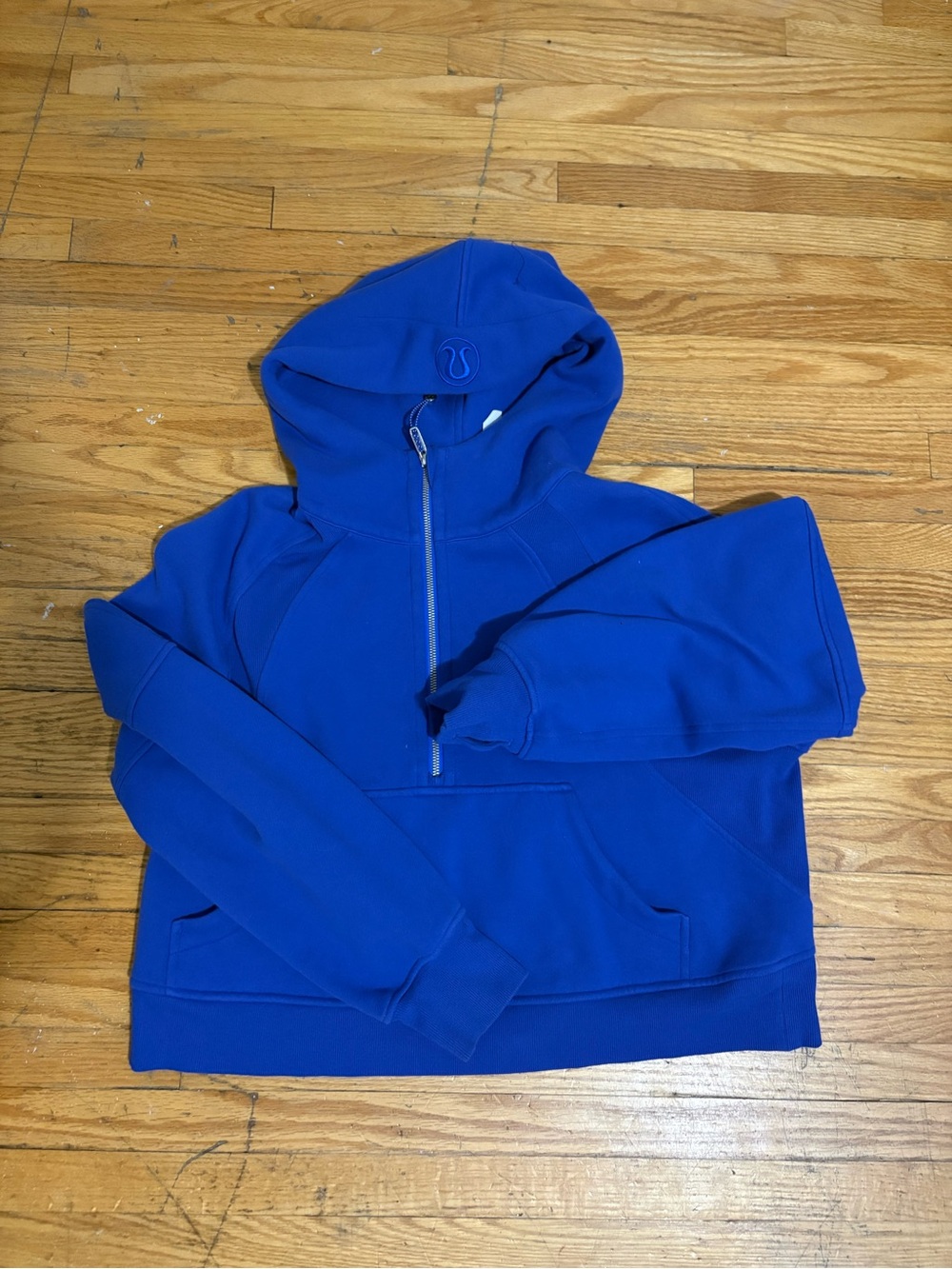 lululemon athletica women’s Royal Blue Half-Zip Hoodie Sweater